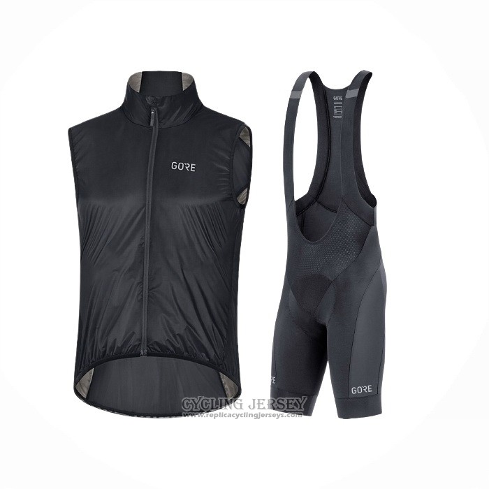 2021 Wind Vest Gore Black Short Sleeve And Bib Short